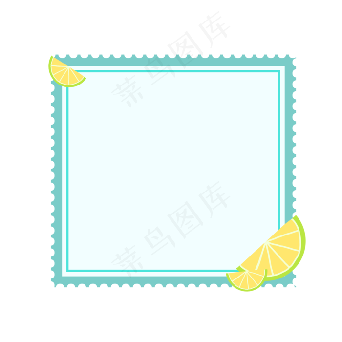 黄色柠檬边框(2000X2000(DPI:300))psd模版下载
