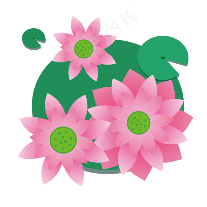 二十四节气之大暑荷叶荷花矢量图(2000X2000(DPI:300))psd模版下载