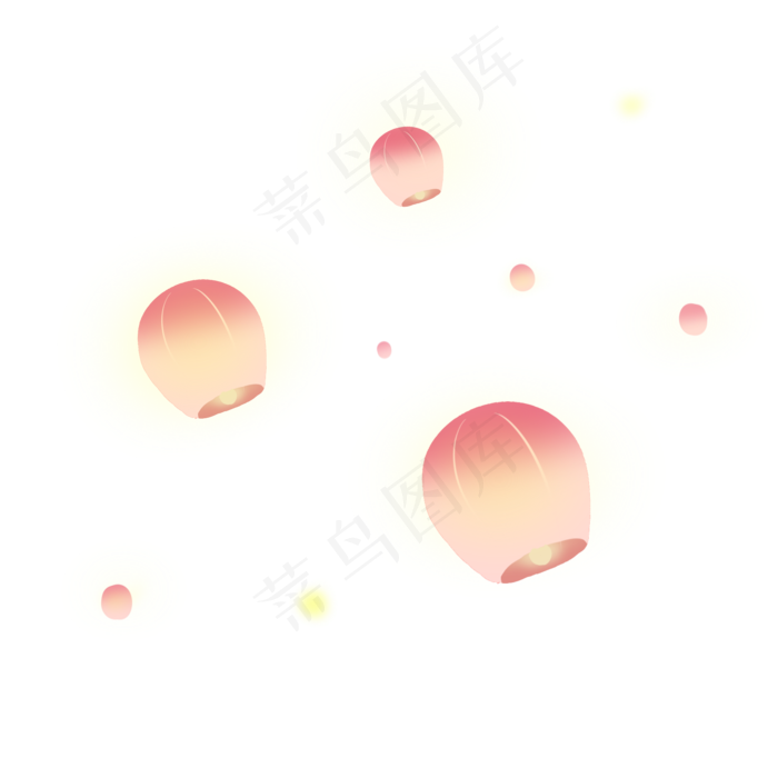 宫灯孔明灯手绘图案免扣免费下载,免抠元素