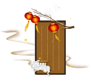 新年夜中国风边框,免抠元素