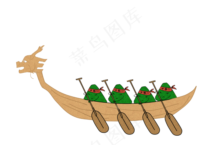 创意粽子赛龙舟划船