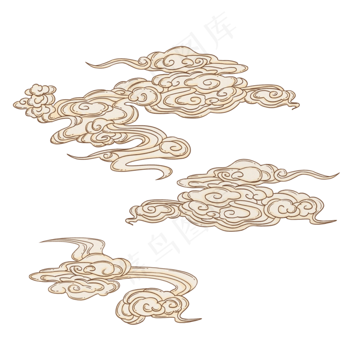 浮世绘风格云纹PNG(2200X2200(DPI:300))psd模版下载