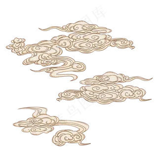 浮世绘风格云纹PNG