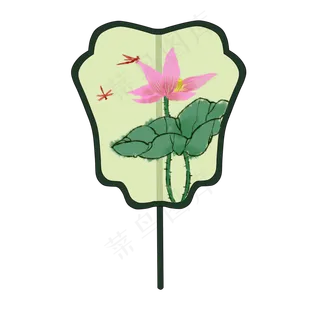 手绘中国风水墨系列古扇二