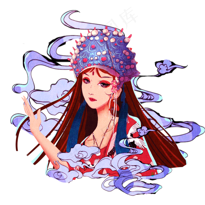 国潮戏曲文化素材(3543X4724(DPI:150))psd模版下载