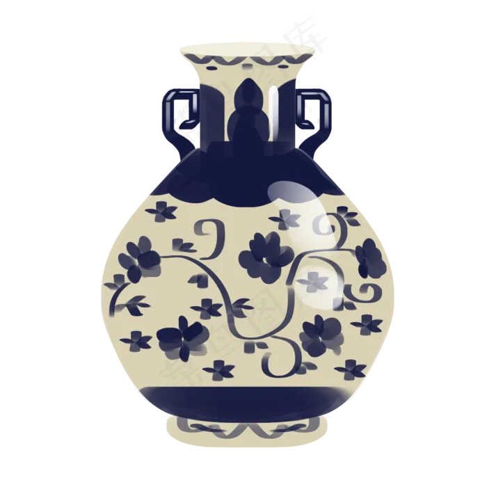 中国风青花瓷花瓶(2000X2000(DPI:300))psd模版下载