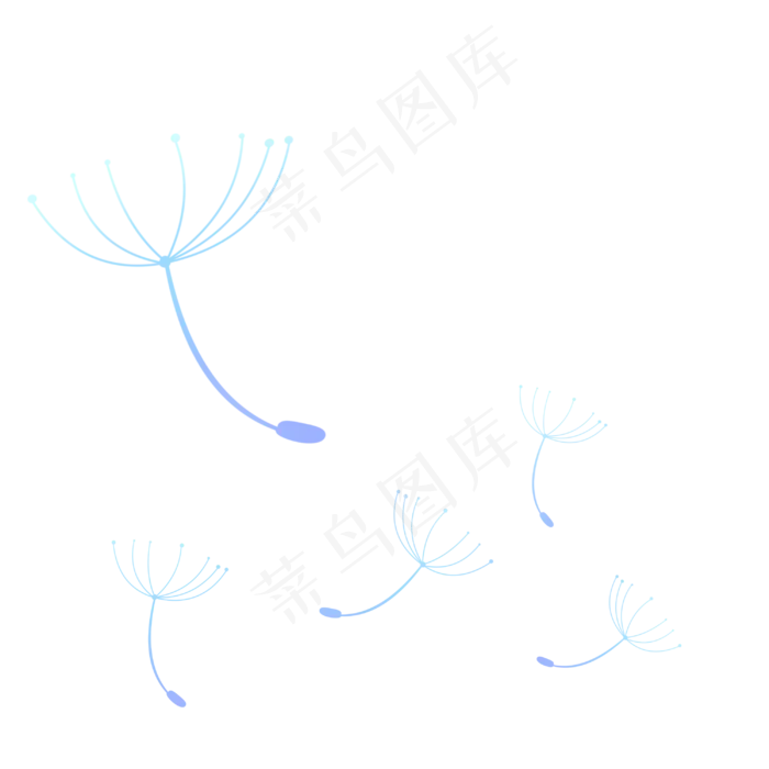 蓝色蒲公英(3000X3000(DPI:300))psd模版下载