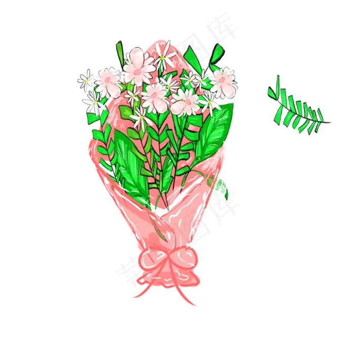 母亲节手绘花草装饰(2000X2000(DPI:300))psd模版下载