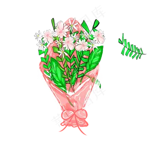 母亲节手绘花草装饰