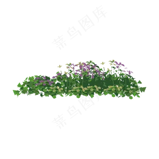 扁平简约手绘风花卉鲜花花丛花草