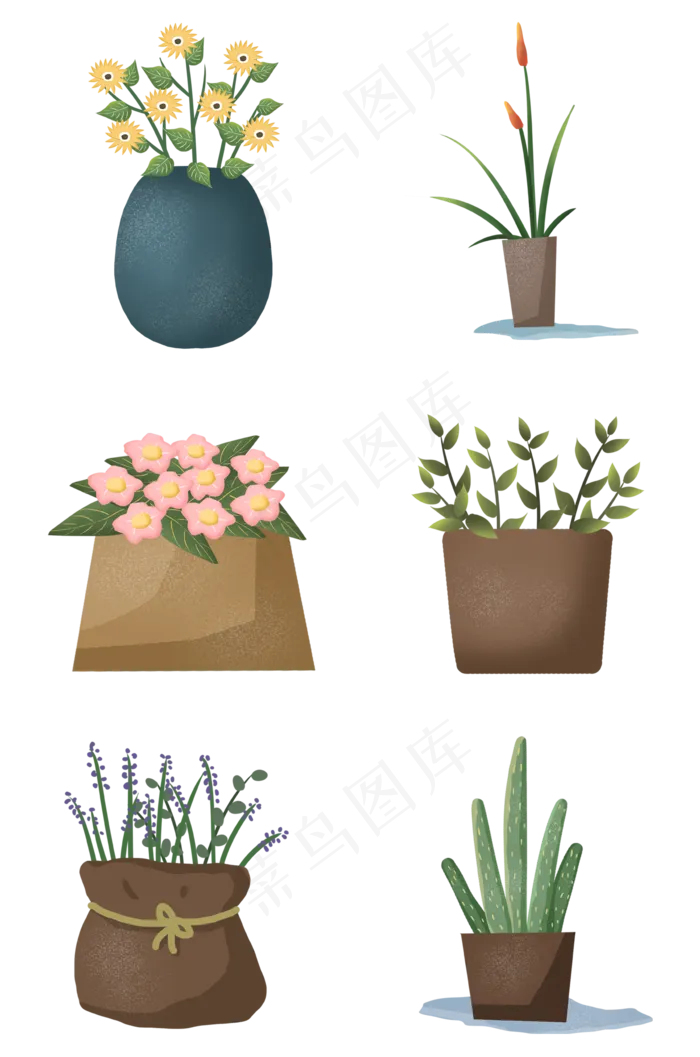 春天植物盆栽室内装饰性绿植(2000X3020(DPI:300))psd模版下载