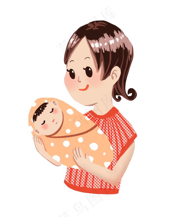 抱着婴儿的宝妈