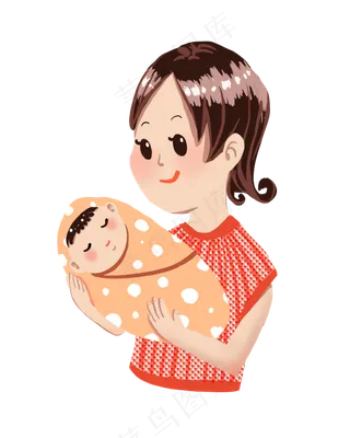 抱着婴儿的宝妈