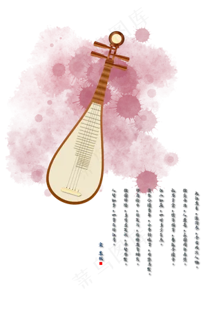 古风墨点琵琶