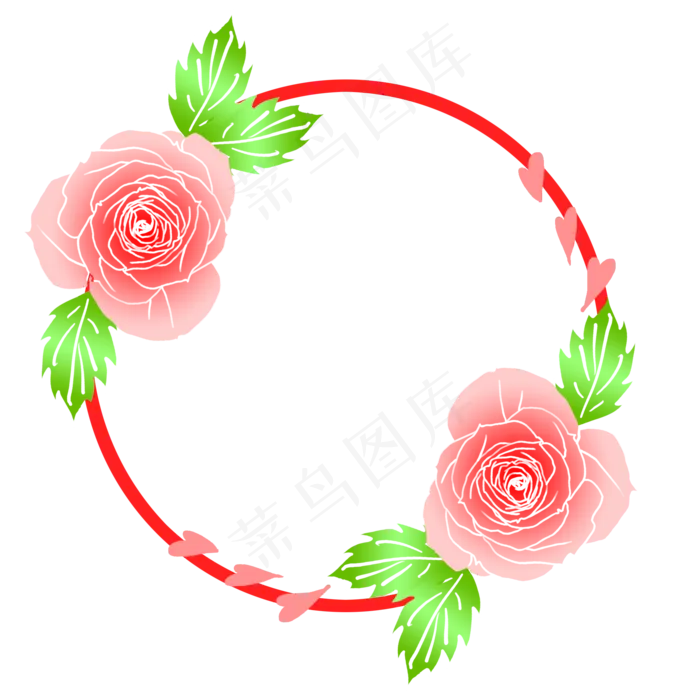 绿叶叶子鲜花边框(2000X2000(DPI:300))psd模版下载