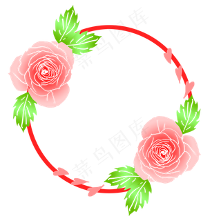 绿叶叶子鲜花边框