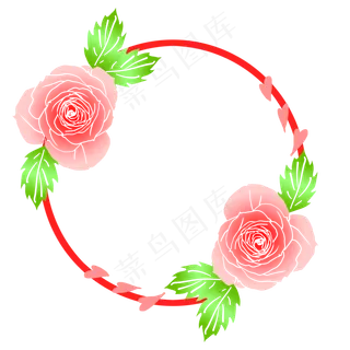 绿叶叶子鲜花边框