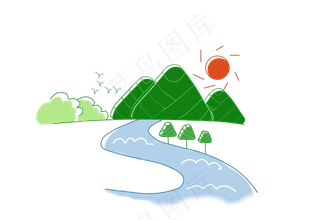 创意粽子风景端午节