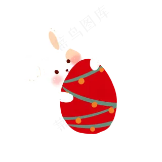 复活节可爱小白兔,免抠元素