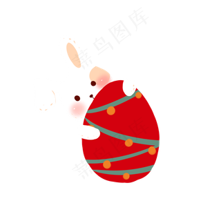 复活节可爱小白兔,免抠元素
