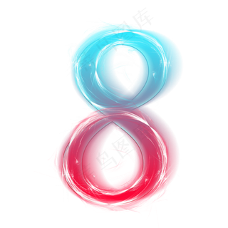 红蓝发光数字8