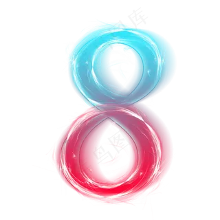 红蓝发光数字8
