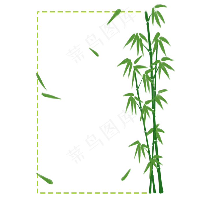端午节竹叶边框PNG(2000X2000(DPI:300))psd模版下载