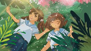 治愈唯美清新七月旅游少女休息夏至春天植物