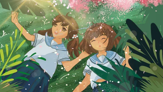 治愈唯美清新七月旅游少女休息夏至春天植物 治愈唯美清新七月旅游少女休息夏至春天植物