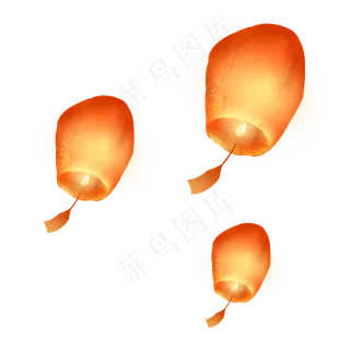 手绘中元节祈福孔明灯,免抠元素 手绘中元节祈福孔明灯,免抠元素