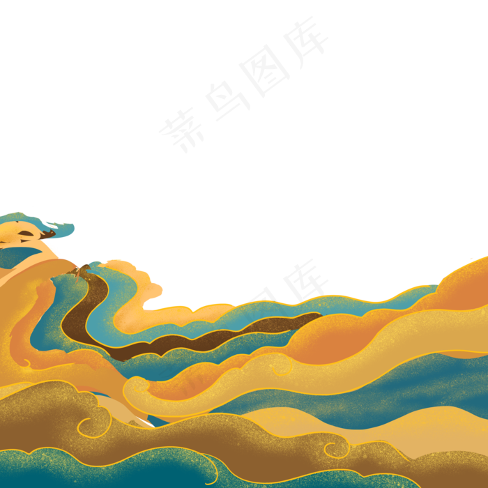 传统古典祥云插画,免抠元素