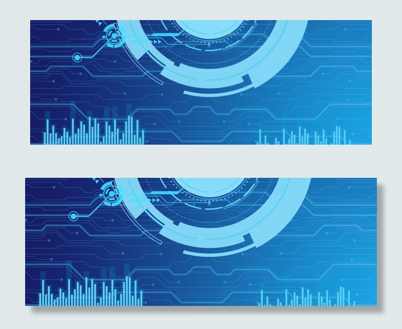 创意机器人商务科技蓝色背景