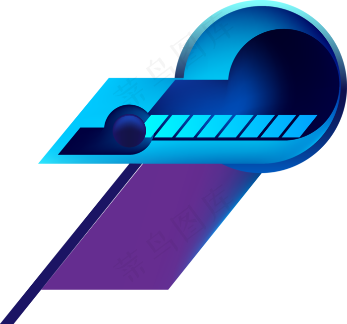 购物节蓝紫色科技风边框背景线条