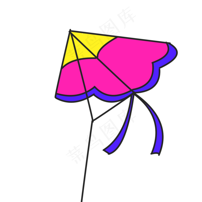 卡通儿童简约菱形风筝(2000X2000(DPI:300))psd模版下载