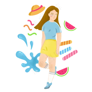 立夏女孩和西瓜