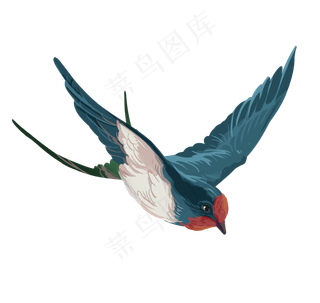 春天清明节展翅飞燕,免抠元素