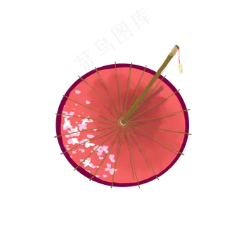 日本红色樱花雨伞,免抠元素