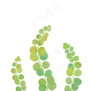 小清新树叶手绘绿色叶子,免抠元素