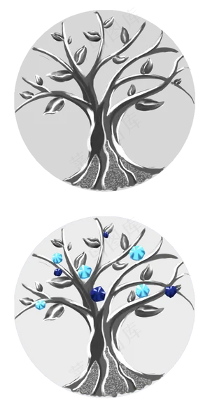 手绘银制品装饰素材