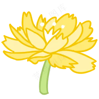 黄色的花手绘装饰图案