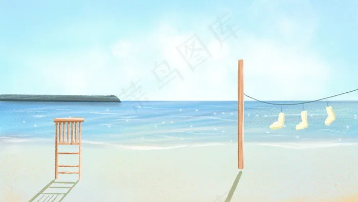 夏季大海蓝天白云蓝色系(2880*1620px 300 dpi )psd模版下载