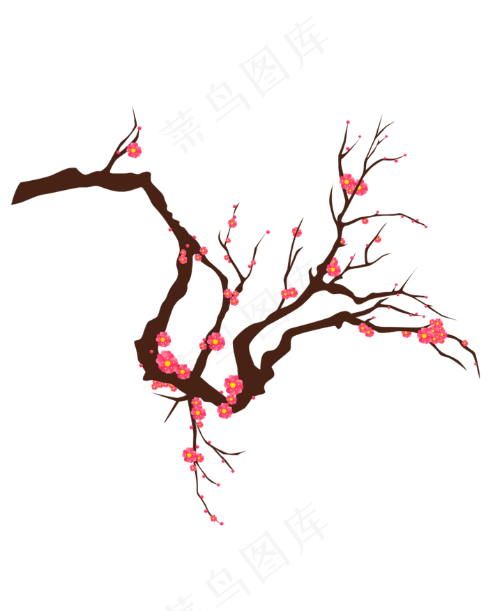 矢量手绘水墨梅花(4167*5208px 300 dpi )ai矢量模版下载