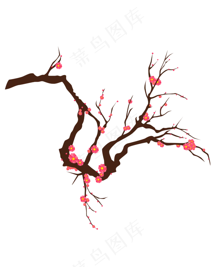 矢量手绘水墨梅花(4167*5208px 300 dpi )ai矢量模版下载
