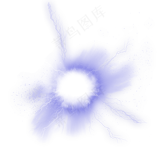 蓝色闪电光源效果,免抠元素