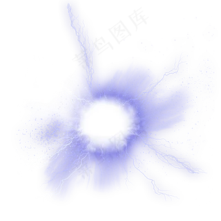 蓝色闪电光源效果,免抠元素