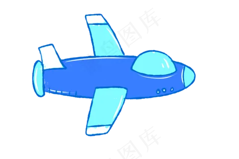 手绘儿童节玩具飞机