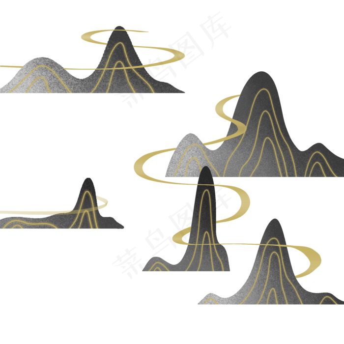 黑金中国风山(2000X2000(DPI:300))psd模版下载