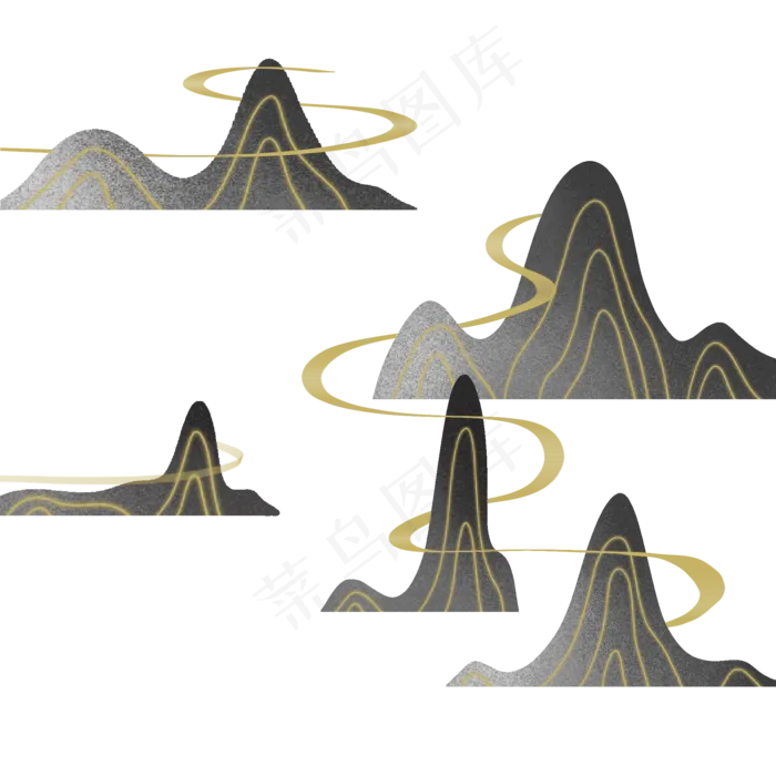 黑金中国风山(2000X2000(DPI:300))psd模版下载