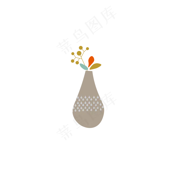 卡通复古植物花瓶波点多肉叶子花,免抠元素(1024X1369(DPI:300))ai矢量模版下载