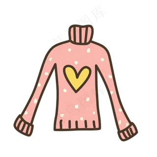 手绘卡通风格女士毛衣